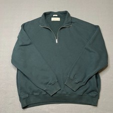 Abercrombie Fitch Soft A F Fleece Sweatshirt Men's M Green Oversized Half-Zip