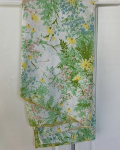 VTG Cottage Core Spring Time Floral Pastel Round Cloth Tablecloth & 6 Napkins