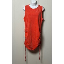 Victoria's Secret PINK Womens Cotton Blend Orange Ruched Side String Dress Sz XL