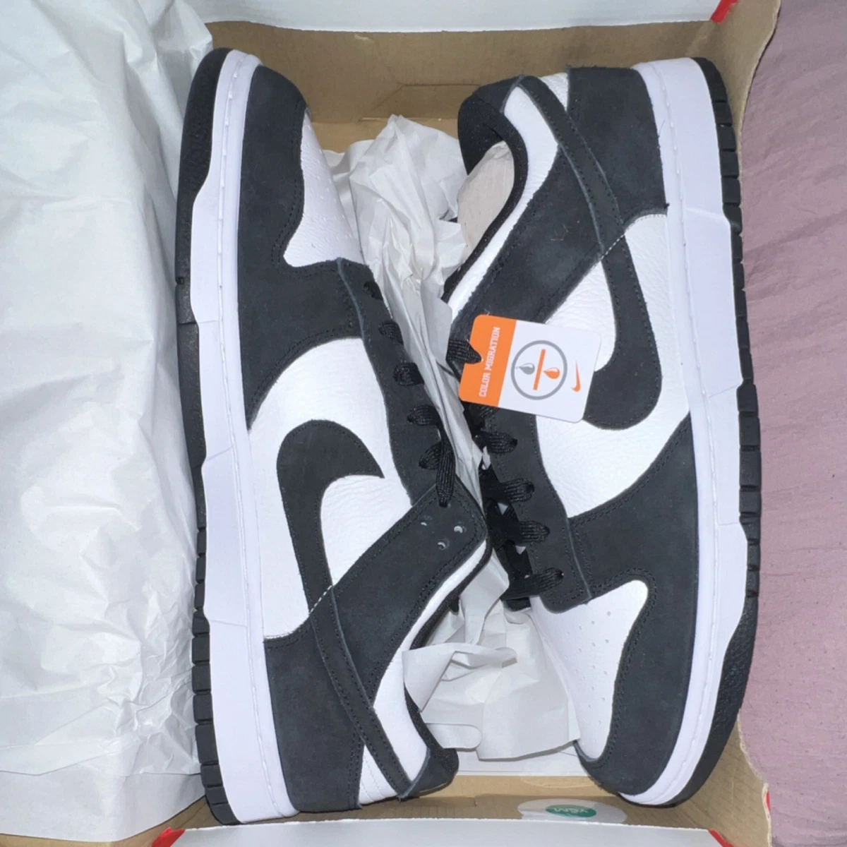 Nike Dunk Low Retro Special Edition Suede PANDA Black White (FQ8249-100) Sz 9.5M Nike Dunk Low Retro Panda Black Men main image 4
