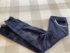 Pantalones de mezclilla Caldene elásticos azul marino rosa detalle puntada talla 26 cintura pierna regular