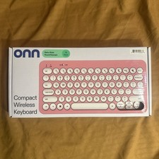 Onn. Compact Wireless Keyboard 78 Keys Retro-Style Round Keycaps