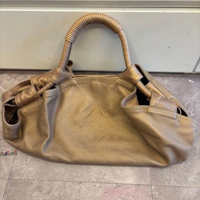 LOEWE Anagram Nappa Aire Shoulder Hand bag Brown Leather Tote Bag Used Women