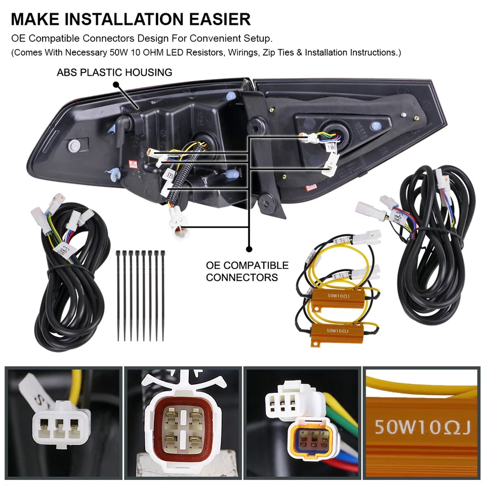 For Black 2008-2014 Subaru Impreza Hatchback LED Tail Lights w/ Red Sequential Foto 4 de 4