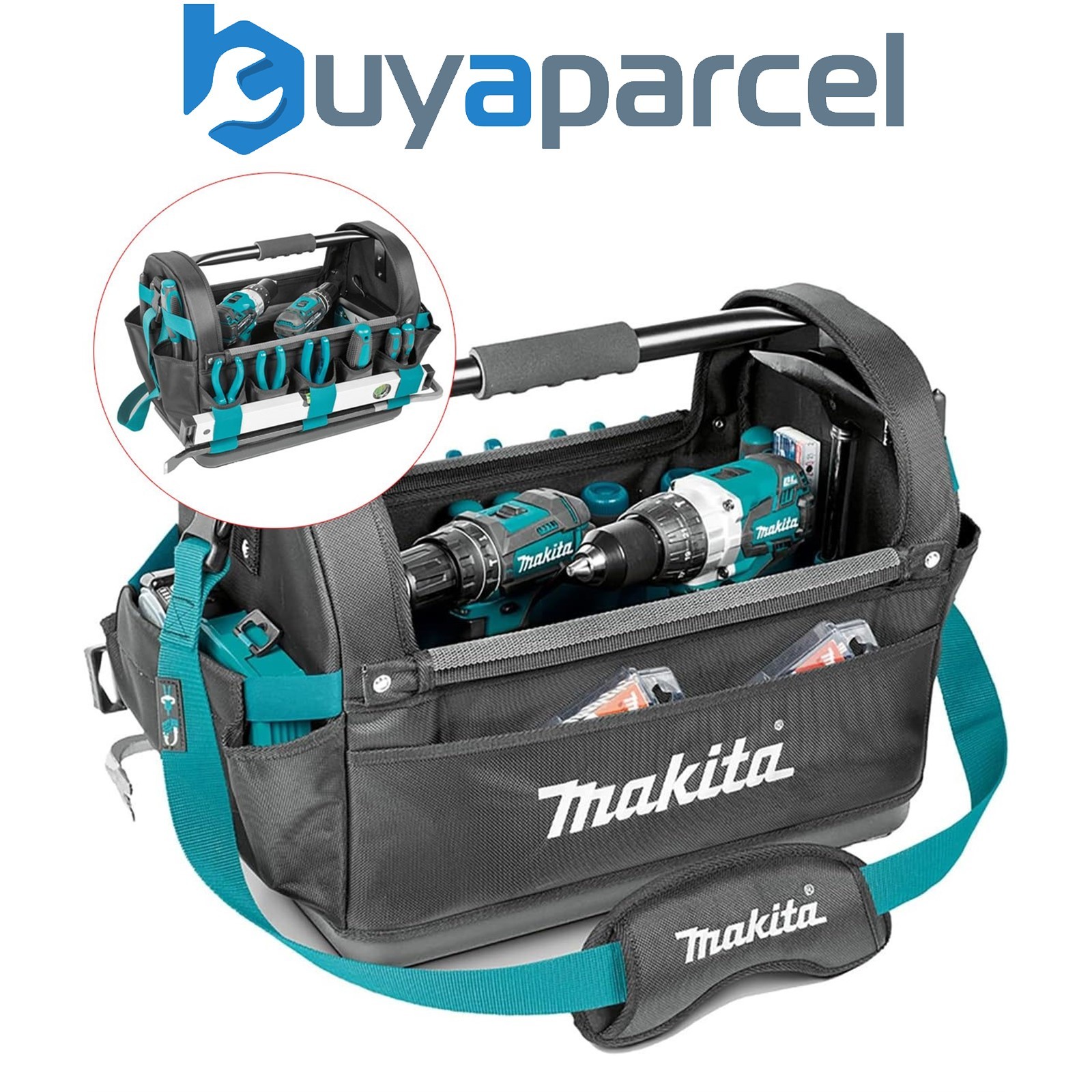 Makita E-15403 Large Open Tote Bag 18" Hand Power Tool Toolbag + Strap System