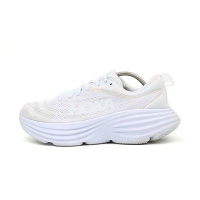 Hoka One Damen Bondi 8 Wide Sneaker Weiß Mesh Niedrig Laufschuh EU 40 2/3