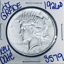 1926 D SILVER PEACE DOLLAR AUTHENTIC HI GRADE U.S. MINT COIN RARE KEY DATE 3579