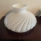 Vintage Milk Glass Swirl Tam O Shanter Student Lamp Shade 10" Fitter Aladdin