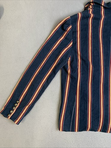 Chico's Blazer Jacket Women’s Size 1 US Size 8 Stretch Multicolor Striped - Picture 15 of 20