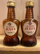 2 Bottiglie Mignon Grappa Julia Stock Vintage