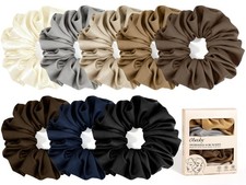 Large Satin Scrunchies Sleepy Hair Tie Oversized Thick Hair Women Girl 8 Pack