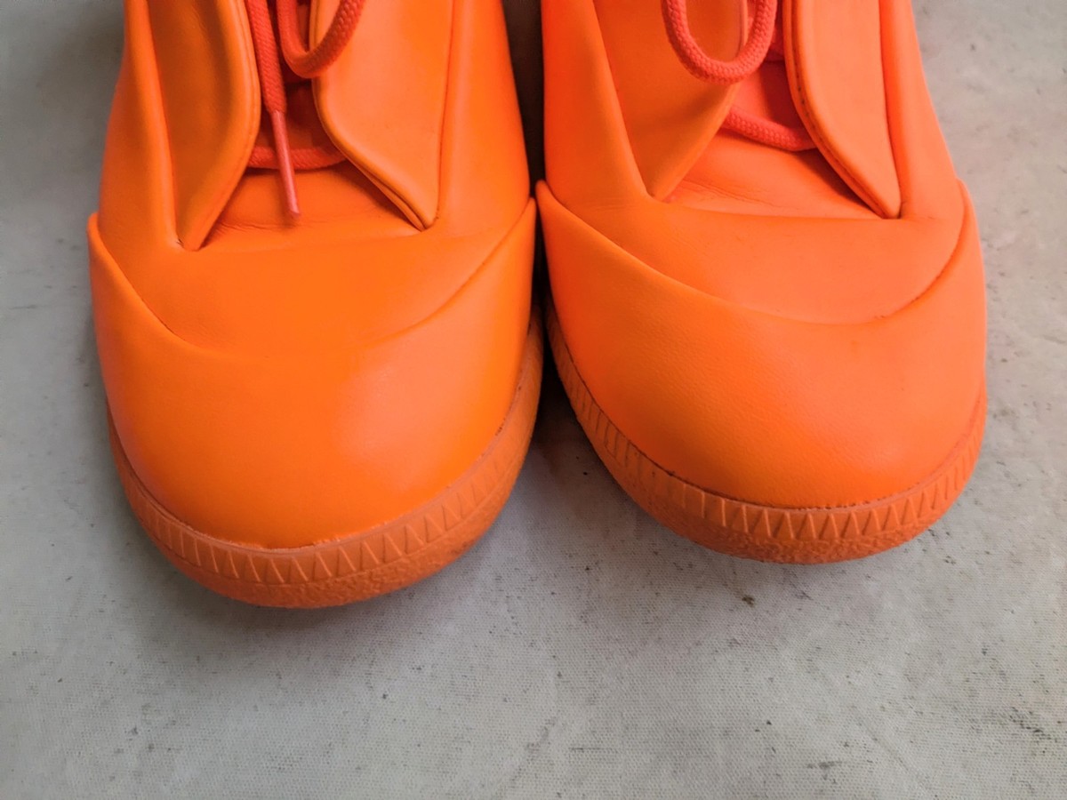 Maison Margiela Future Men 8 41 Neon Orange Leather High Top