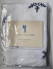 POTTERY BARN KIDS SNOWFLAKE FLANNEL STANDARD PILLOWCASE NEW / DISCONTINUED RARE