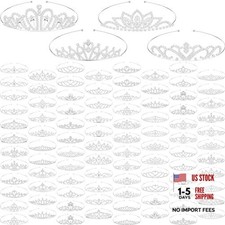 96 PCS Tiara Bulk for Girl Princess Tiaras Crowns Rhinestone Elegant Style