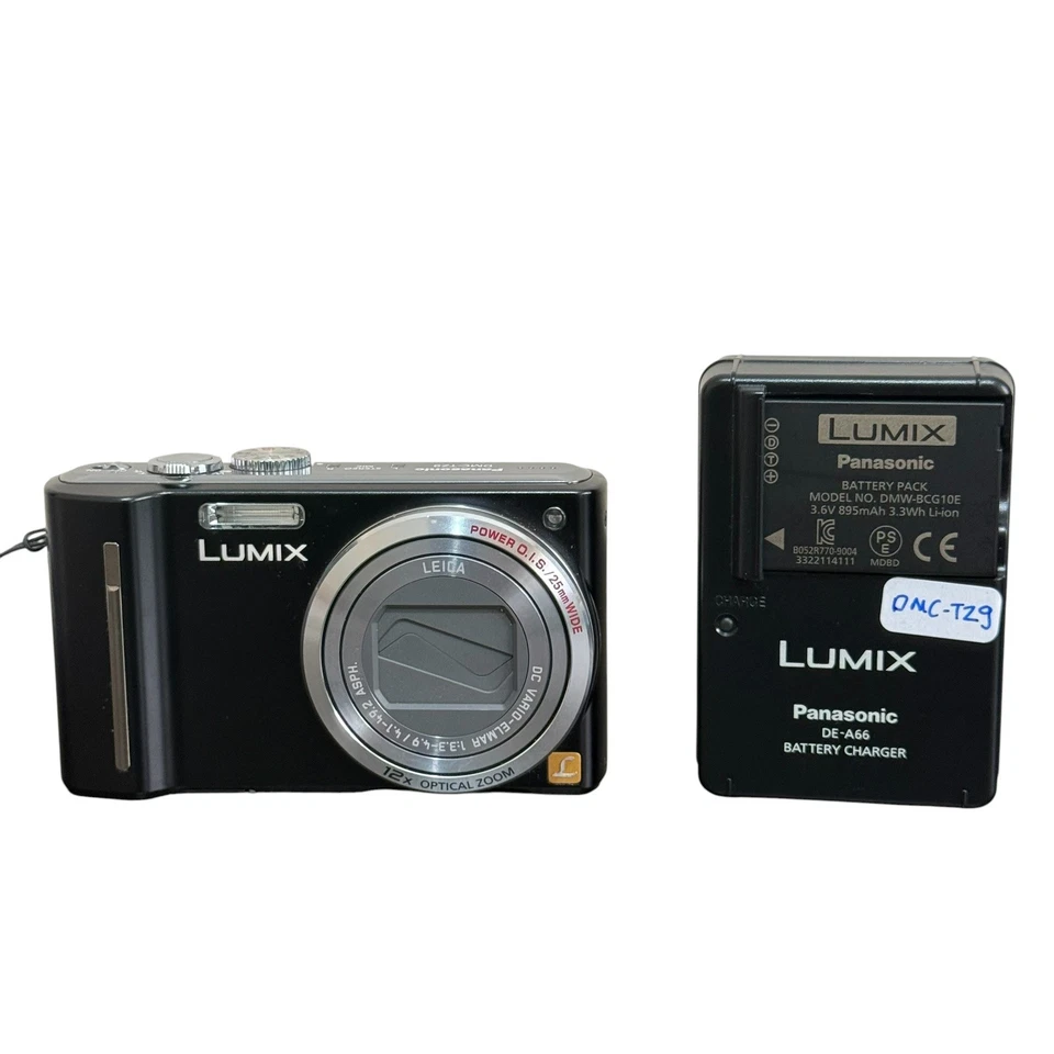 Panasonic LUMIX DMC-TZ9 12.1MP Digital Camera Black within charger, photo 1 of 5