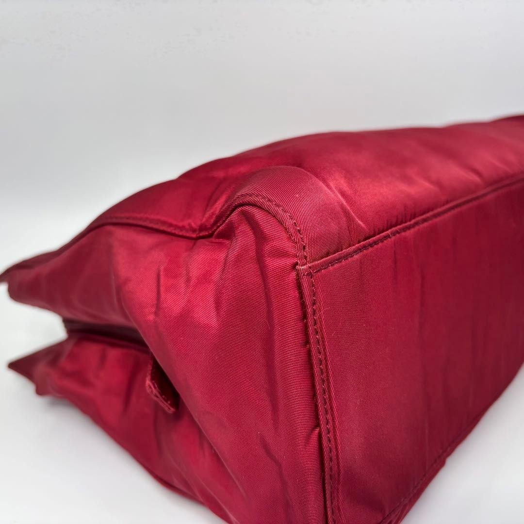 PRADA Nylon Tote Bag Bordeaux Lightweight Authentic Handbag with Card thumbnail 11