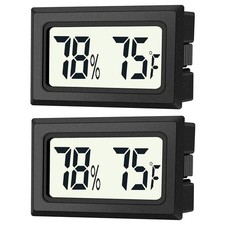 2 Pack Mini Digital Hygrometer Thermometer Gauge, Indoor Outdoor Temperature Hum