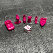 Monopoly Barbie Game Pawn Mover Pink Metal Bust Car Dog Boat Shoe Skate & Dice
