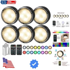 6-Pack LED Puck Lights with Remote – Battery Operated Color Changing Lighting