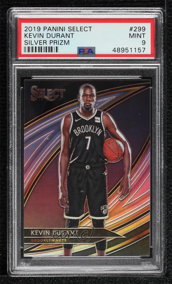 2019-20 Panini Select Courtside Silver Prizm Kevin Durant #299 PSA 9 MINT 2l4