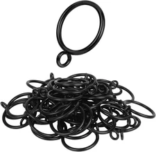 Curtain Rings with Eyelets, 48 Pack Metal Drapery Rings for Pinch Pleat Curtains