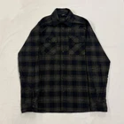 Thrudark Mens M Check Cotton Flannel Check Overshirt Green Black Tactical Shirt