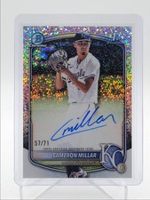 CAMERON MILLAR 2025 BOWMAN CHROME DRAFT 1ST SPARKLE ROYALS AUTO /71 Q3967