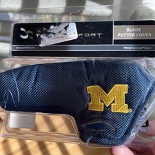 Team Effort Michigan Gold  Blue Nylon Golf Blade Putter Cover