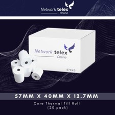 Card machine Rolls 57 x 40 Thermal Till Rolls BOX OF 100 ROLLS.