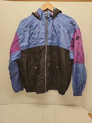 Vintage 90s Nike Full Zip Nylon Windbreaker W Hoodie Womens Vintage 90s Nike Full Zip Nylon Windbreaker W Hoodie Womens