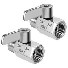 316 Stainless Steel Mini Ball Valve Shut Off Valve 1/4" NPT Male Female Threa...