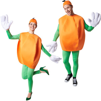 Kostüm Orange Unisex Halloween Karneval Fasching Damen Herren Obst Gemüse Frucht
