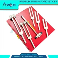6 Tuning Fork Set Medical Surgical Chiropractic Physical Diagnostic Instruments 