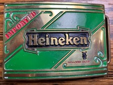 Imported Heineken Holland Beer 1982 Baron Buckles Solid Brass Made in Taiwan