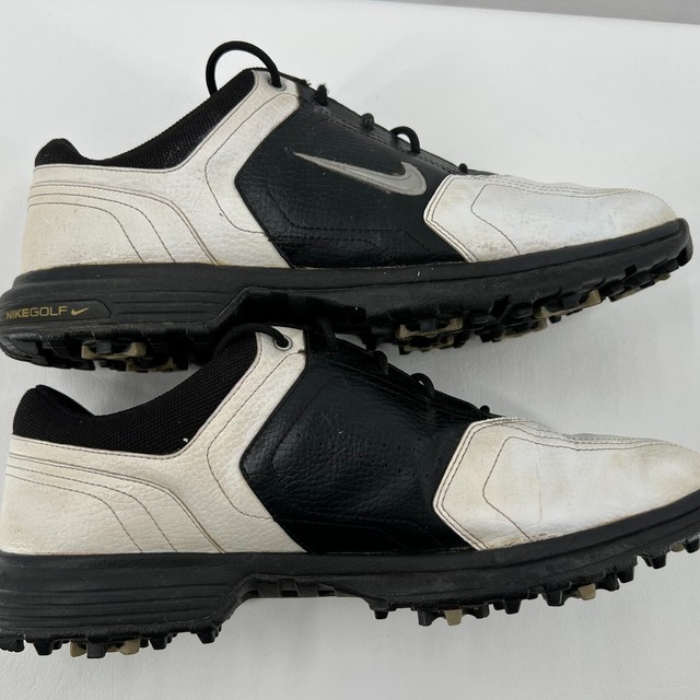 Nike Heritage Golf Shoes Mens Size 9 Black White Leather Need Spikes
