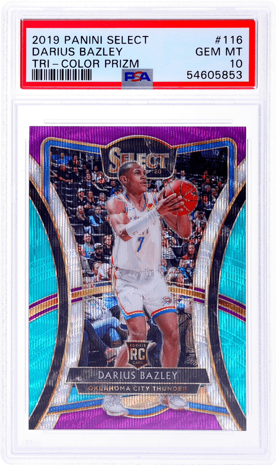 2019 Panini Select Darius Bazley Prizms Tri Color #116 PSA 10 Rookie RC