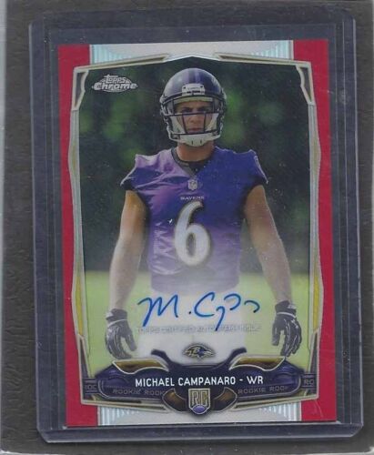 MICHAEL CAMPANARO 2014 TOPPS CHROME RED REFRACTOR ON CARD ROOKIE AUTO RC #D 3/5 - Picture 1 of 1