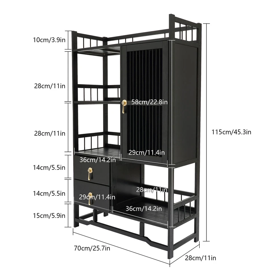 4层客厅储物柜厨房电器柜竹柜新品 — 第 2/4 张图片