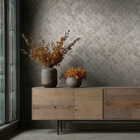 Vliestapete Grafik Fliesen Abstrakt Holzoptik Platin Metallic 35511 (6,47€/1Qm)