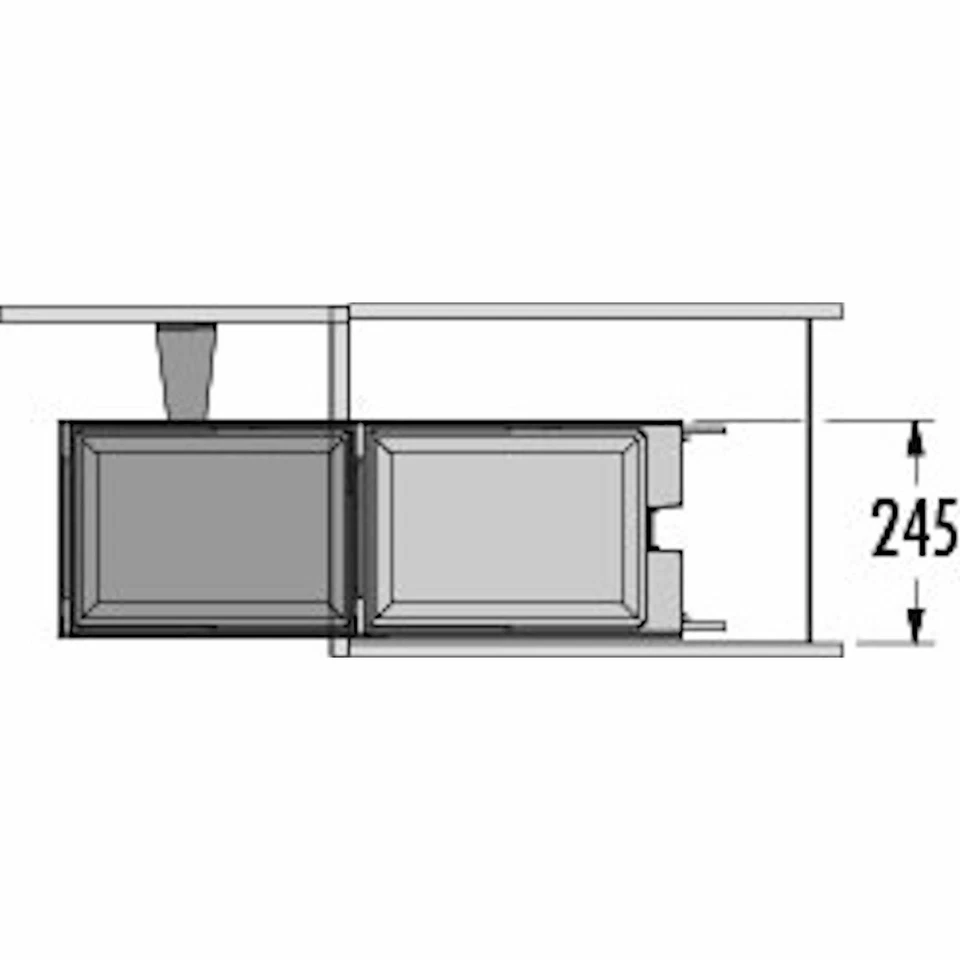 Abfallsammler Solo 20L Dunkelgrau Abfalleimer mit Ausfahrautomatik Hailo 3636001 - Bild 4 von 4