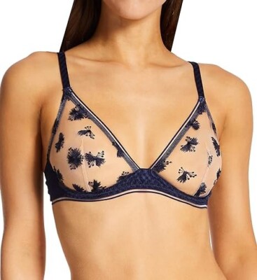 SIMONE PERELE AUGUSTINE TRIANGLE UNDERWIRE BRA:  32C #17Z350, NIGH BLUE, NWT $85