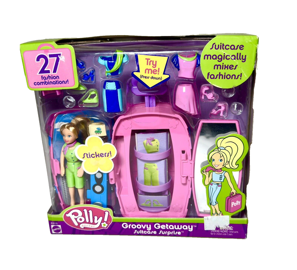 Polly Pocket Mattel Groovy Getaway Suitcase Surprise Brand New Unopened 2003