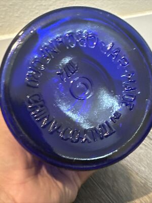 Rare Abigail's Useful Jar One Pint Italy Crownford 1902 Blue Glass