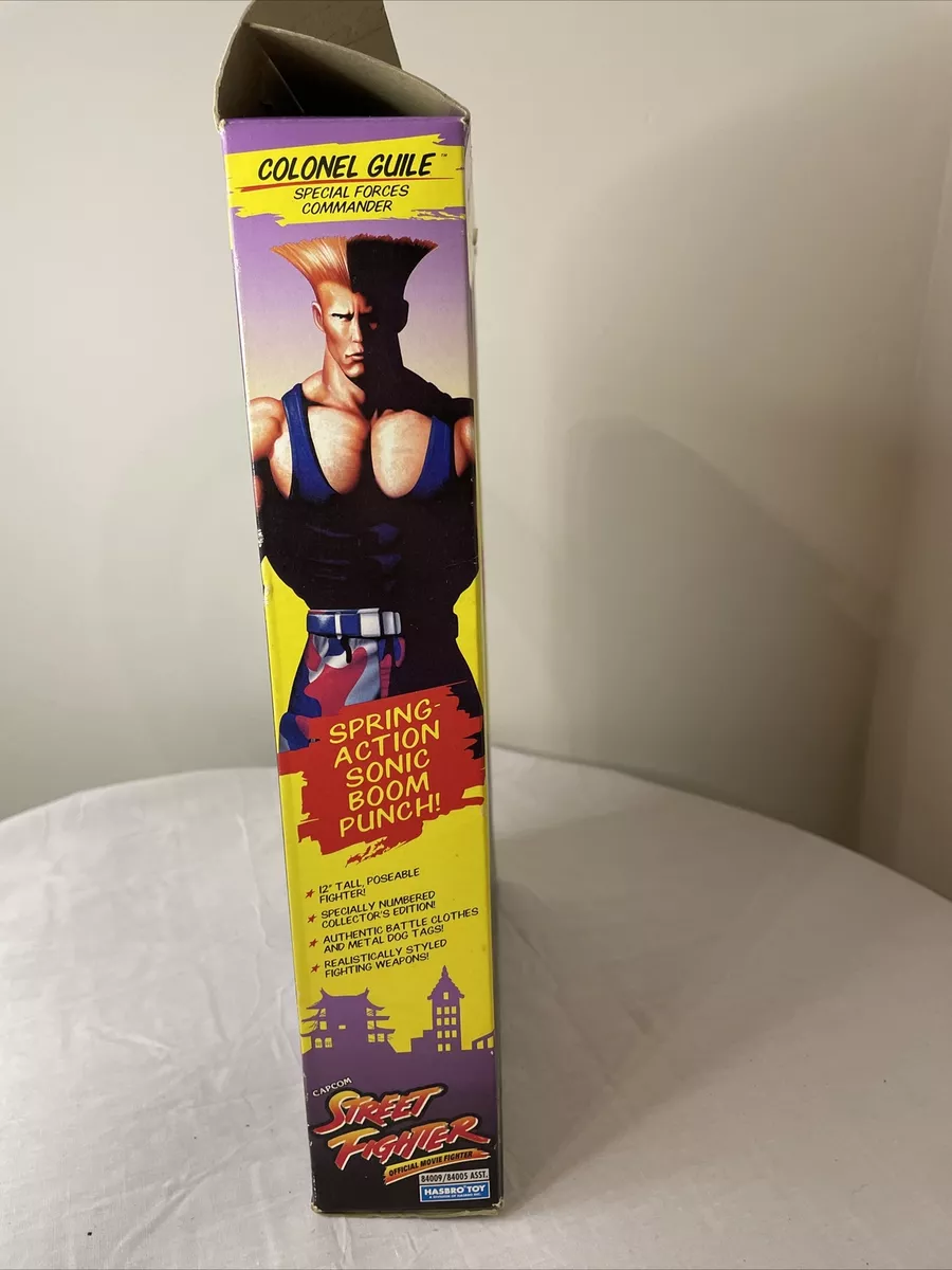 1993 Hasbro Capcom Street Fighter Movie COLONEL GUILE 12” Figure Box GI Joe