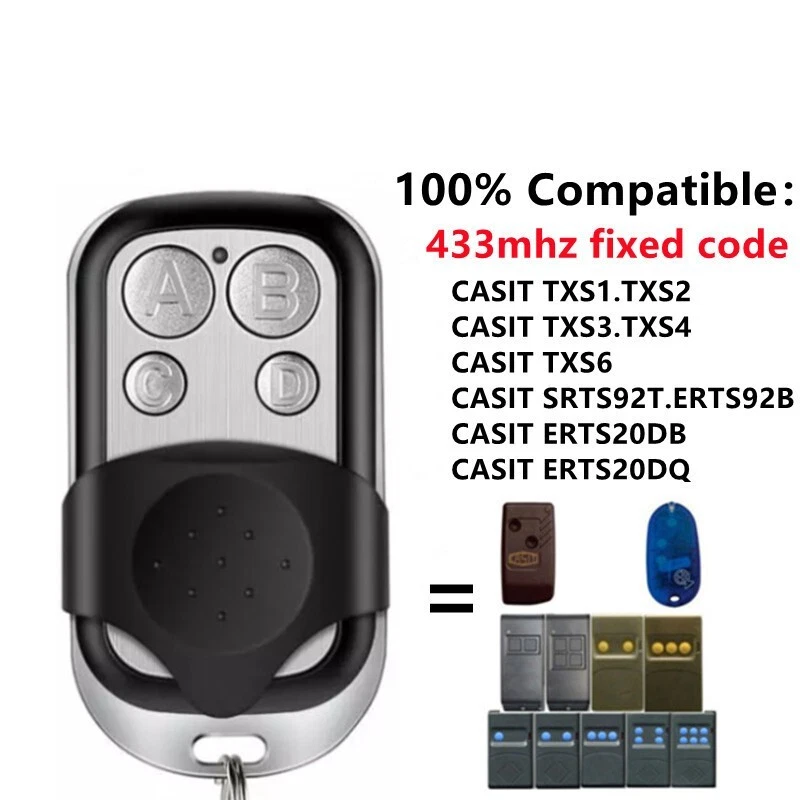 NEW 100% CASIT Remote Control TXS1 TXS2 TXS3 TXS4 TXS6 Garage 433mhz Fixed Code