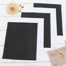 Threadart Black & White 10" x 12" Glitter Heat Transfer Vinyl Precut Sheets