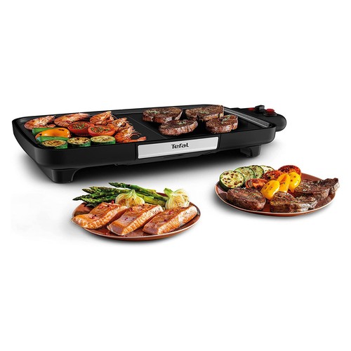 Tefal CB6418 Elektrischer Tischgrill BBQ Booster Plancha Indoor