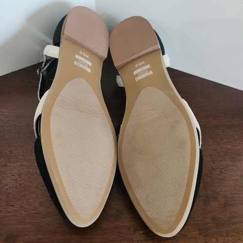 NEW TOMS Leather Suede Sandal Buckle Women's Sz 8.5 Ankle Strap D’orsay FlatNWT - Picture 8 of 11