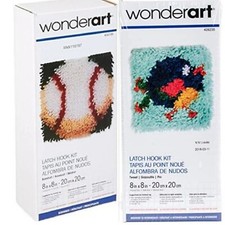 Set of 2 Wonderart Hook Latch Kit 1 Baseball  1 Tweet 8" X 8" Sealed