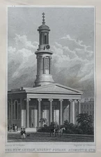 Beautiful Engraving, The New Church, Regents Square, Sidmouth St London.